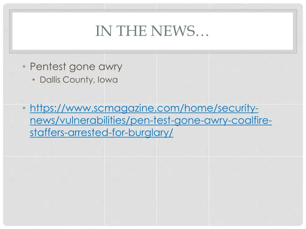 in the news