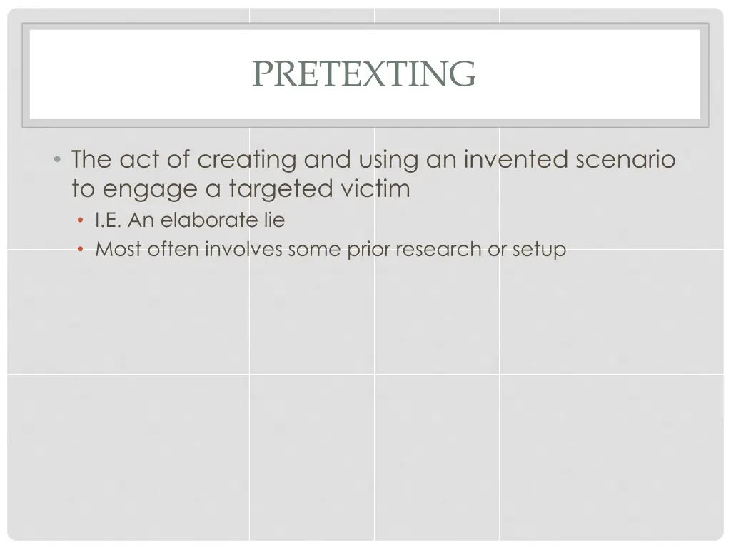 pretexting
