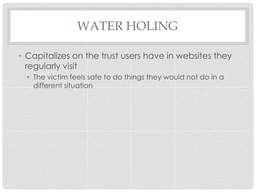 water holing