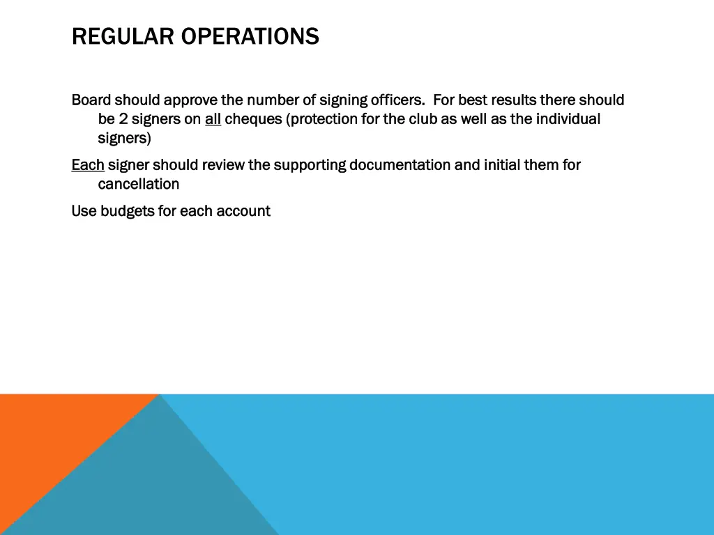 regular operations