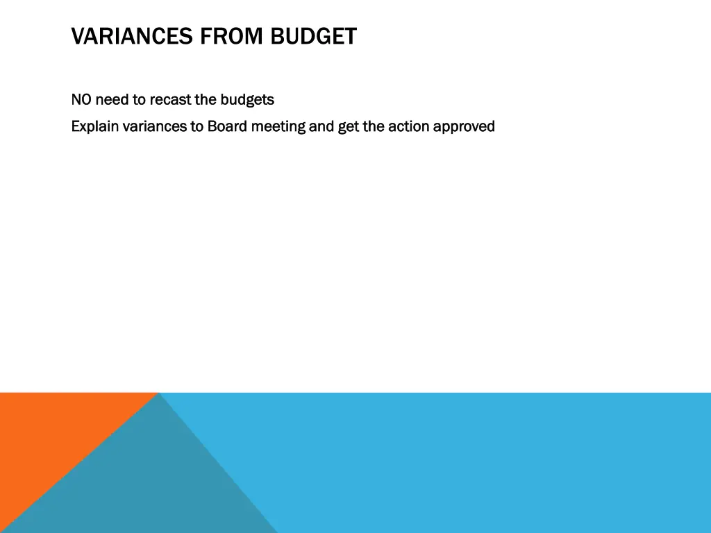 variances from budget