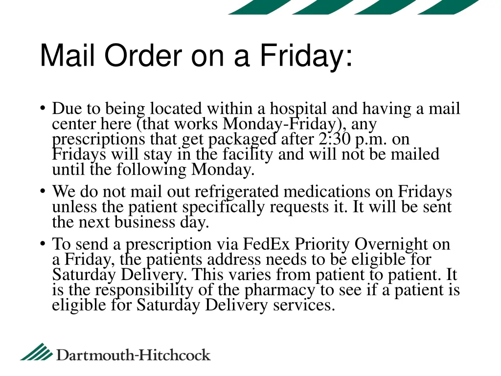 mail order on a friday