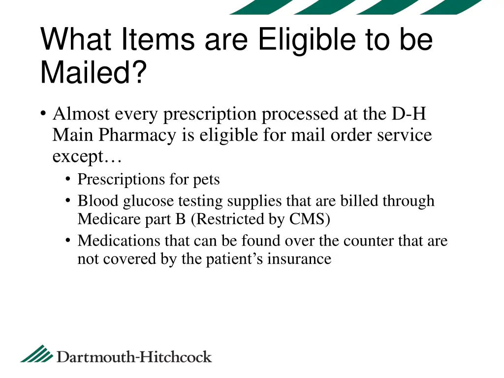 what items are eligible to be mailed