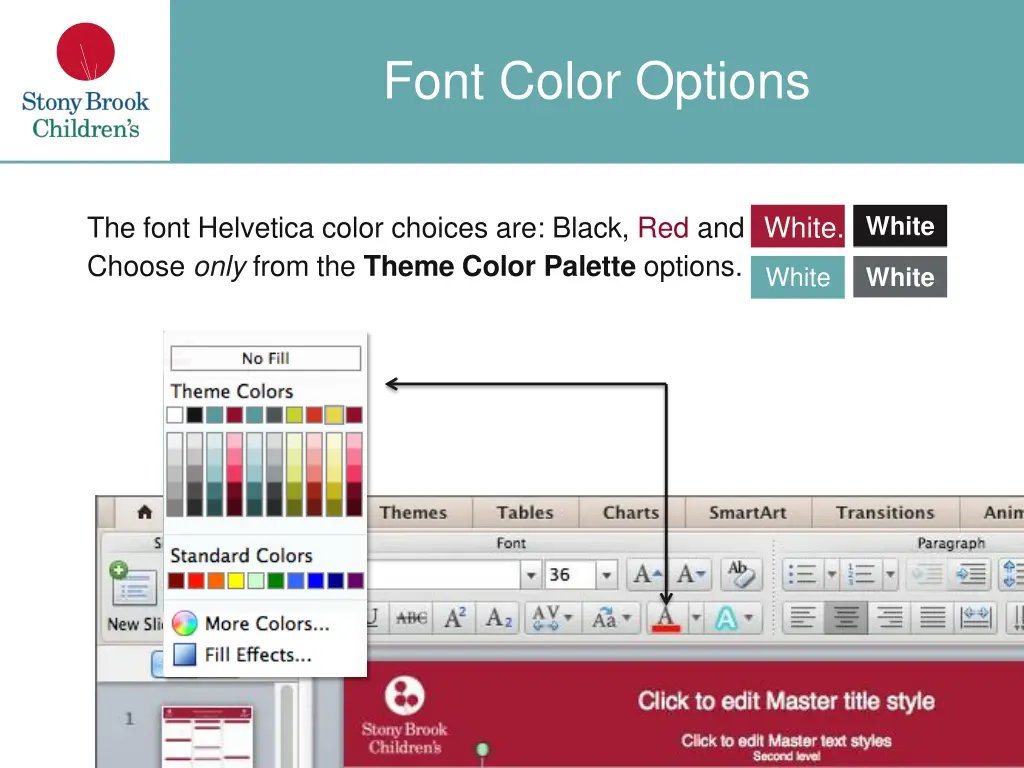 font color options