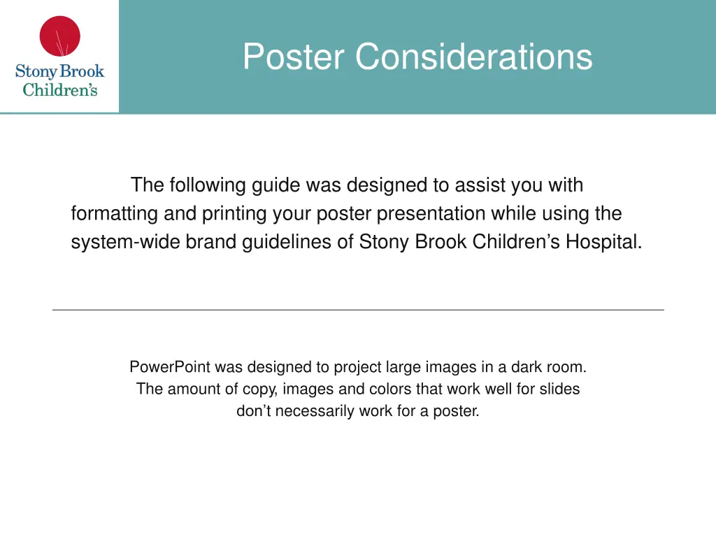 poster considerations