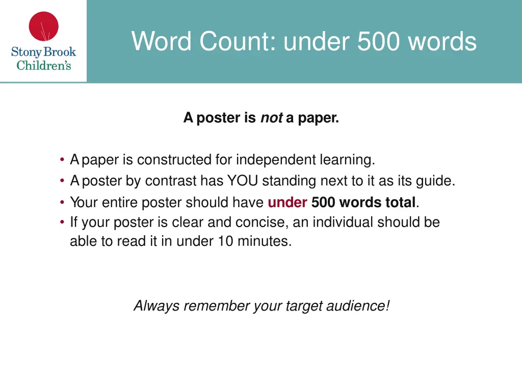 word count under 500 words