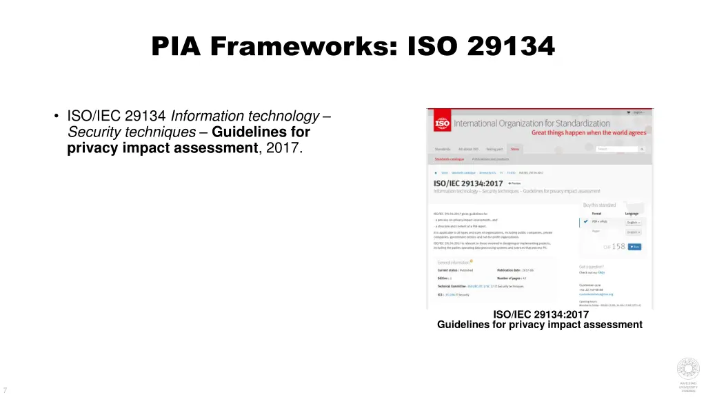 pia frameworks iso 29134