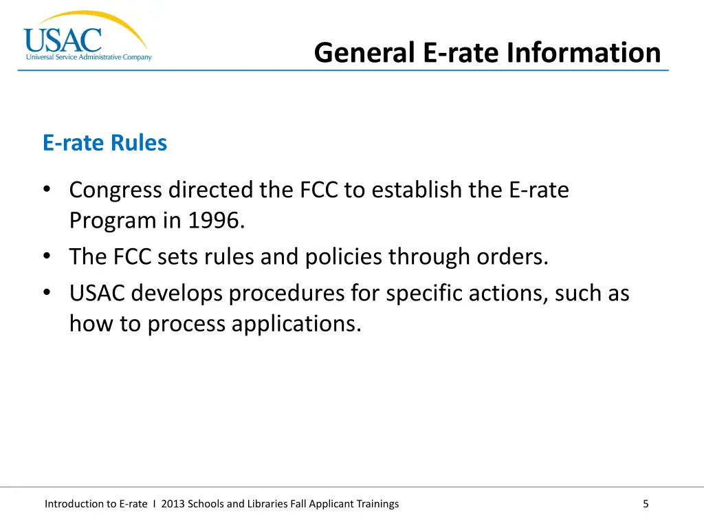 general e rate information 1