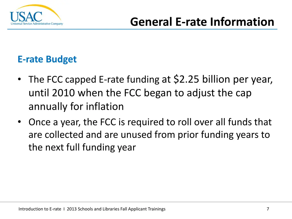 general e rate information 3