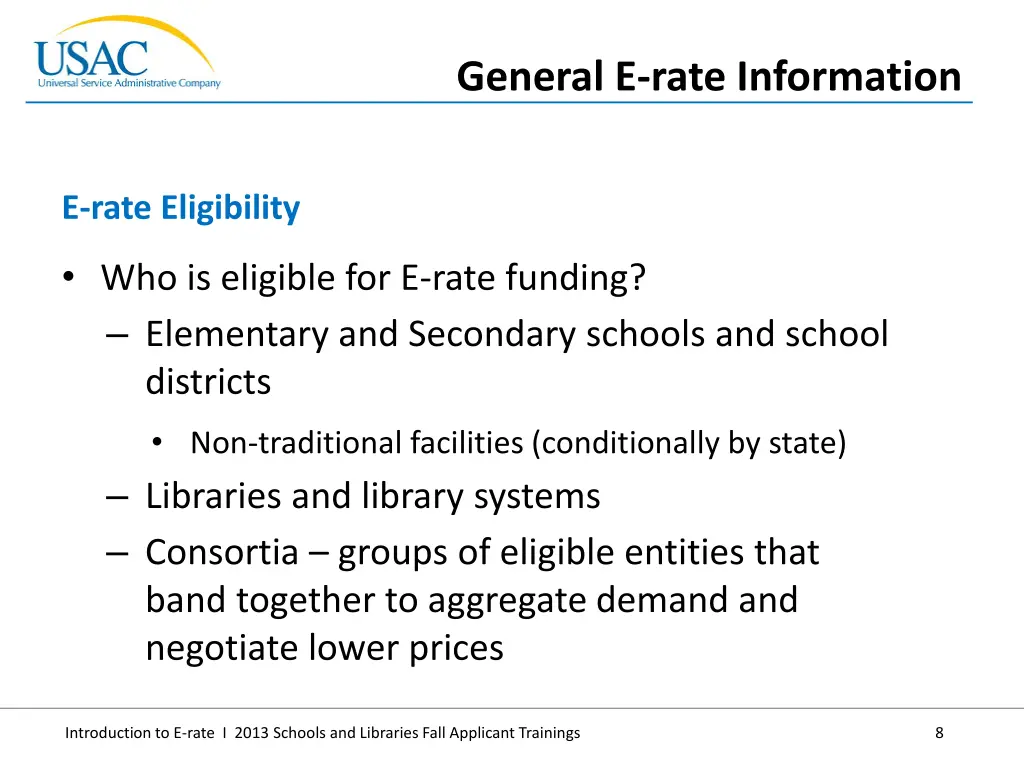 general e rate information 4