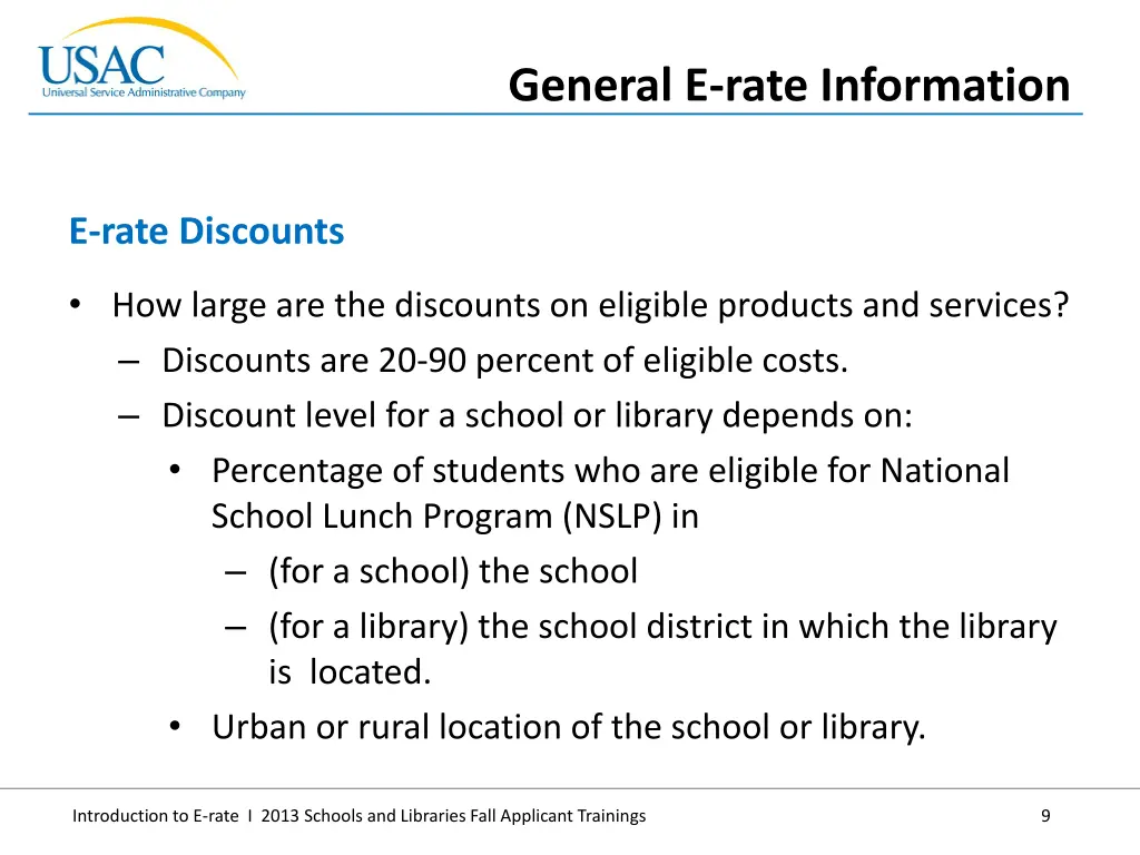 general e rate information 5