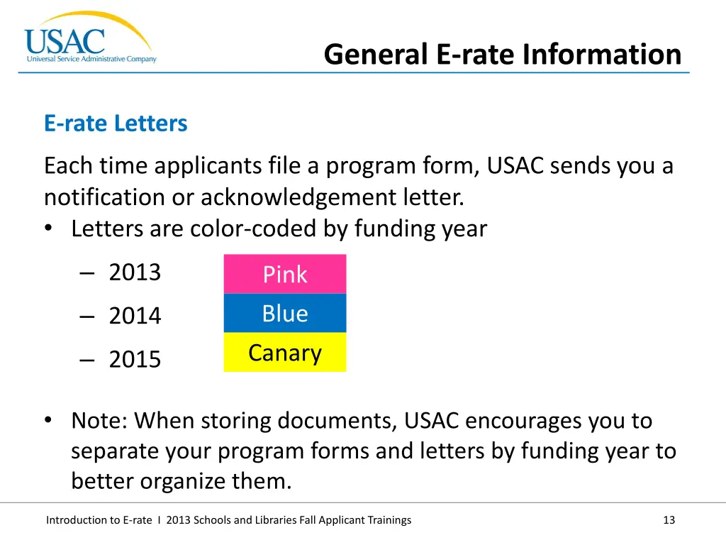 general e rate information 9
