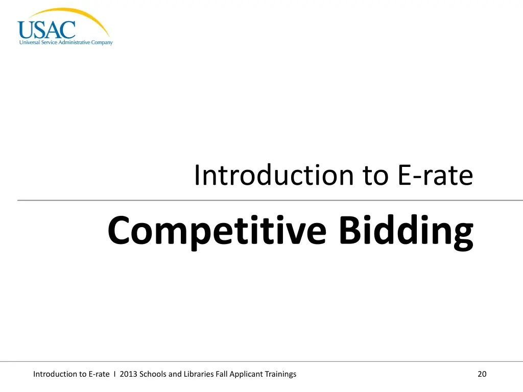 introduction to e rate competitive bidding