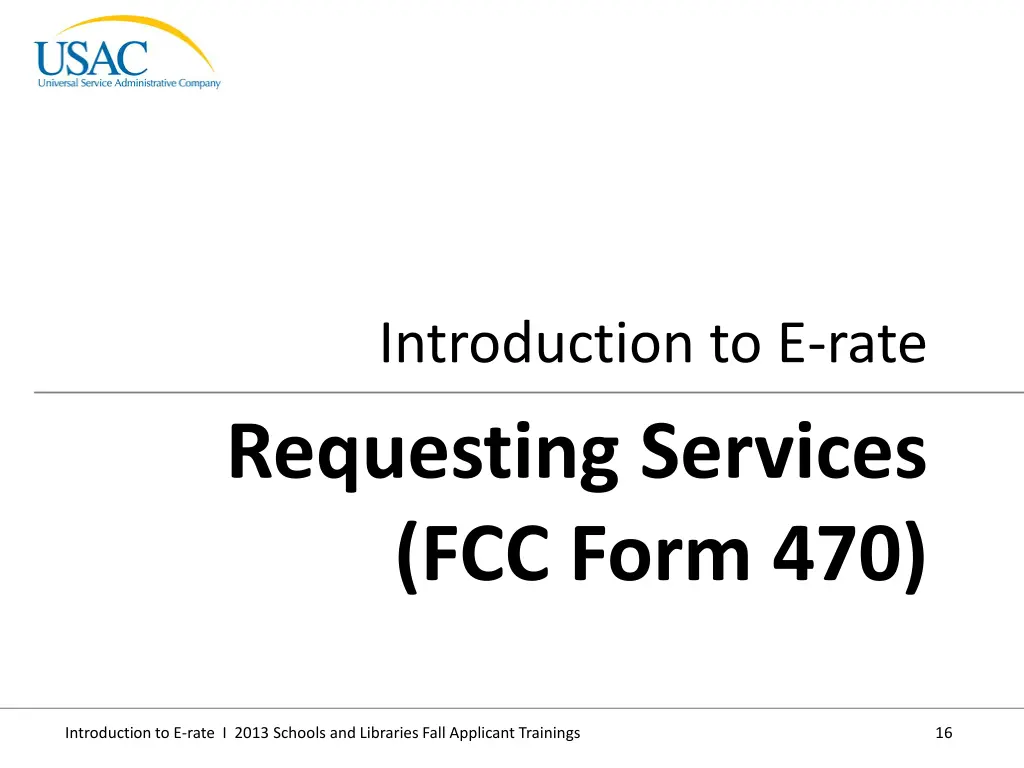 introduction to e rate requesting services
