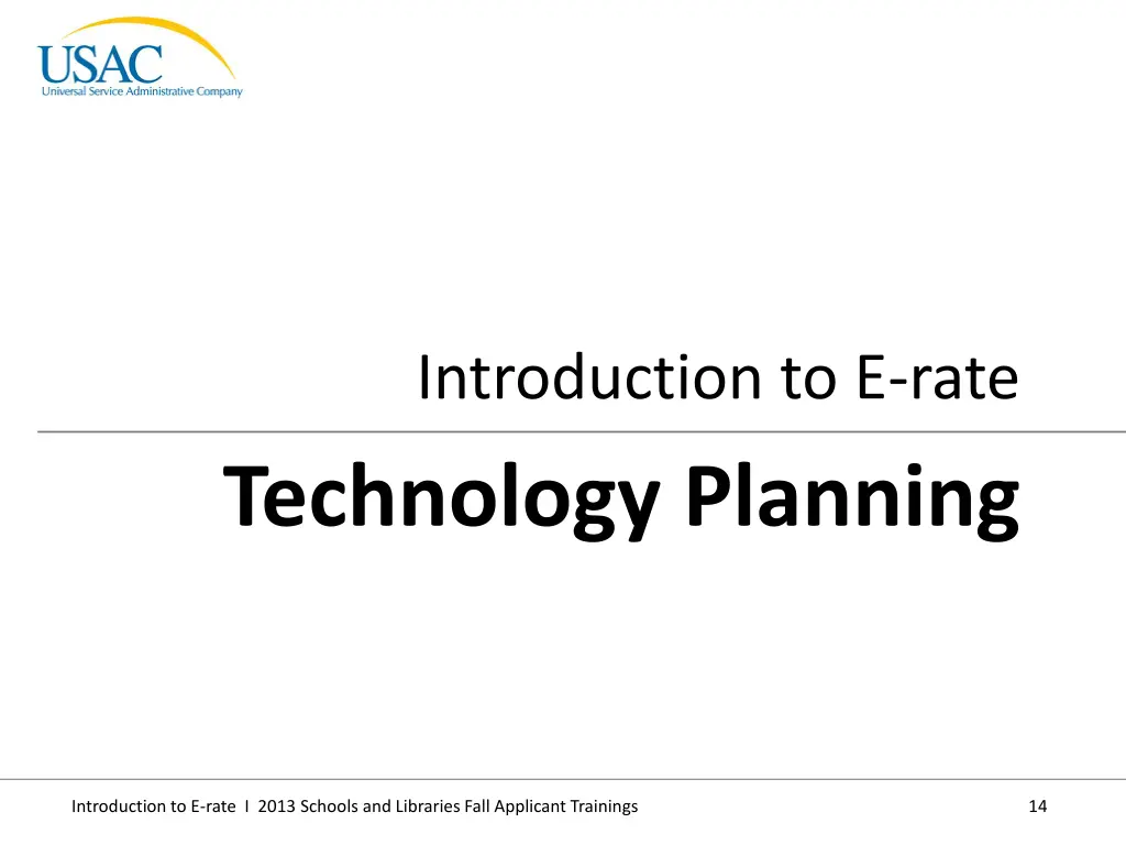 introduction to e rate technology planning