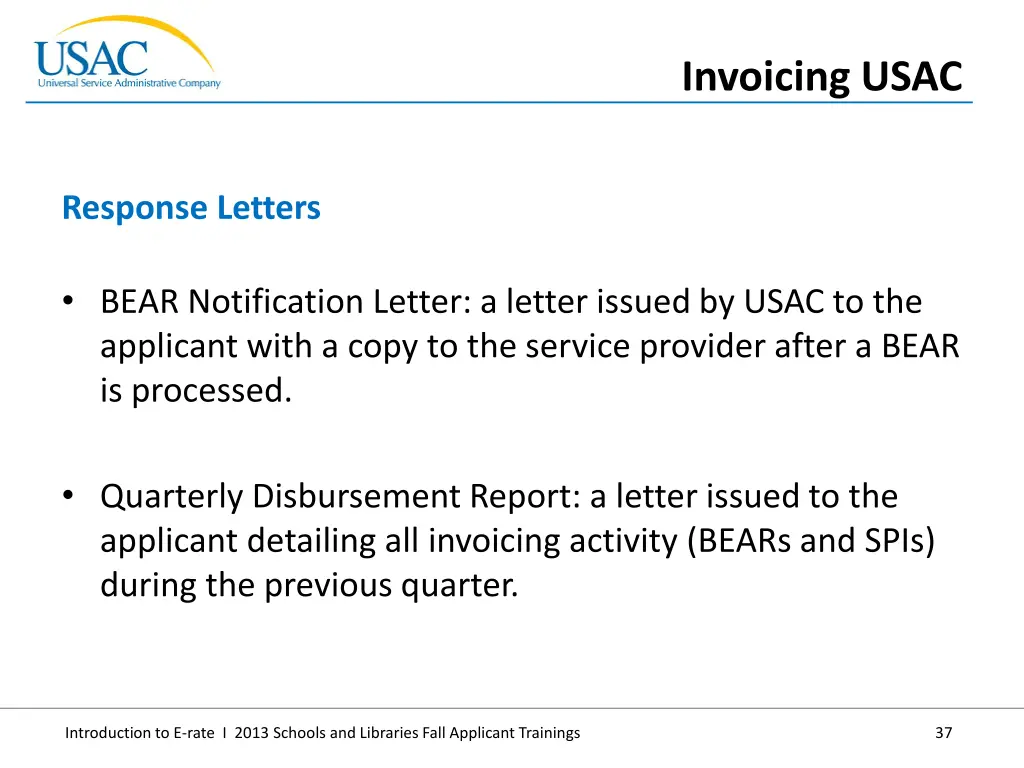 invoicing usac 2