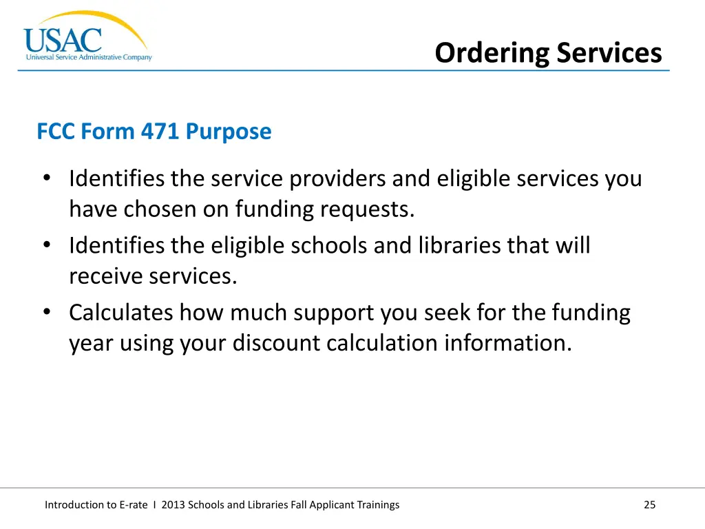 ordering services