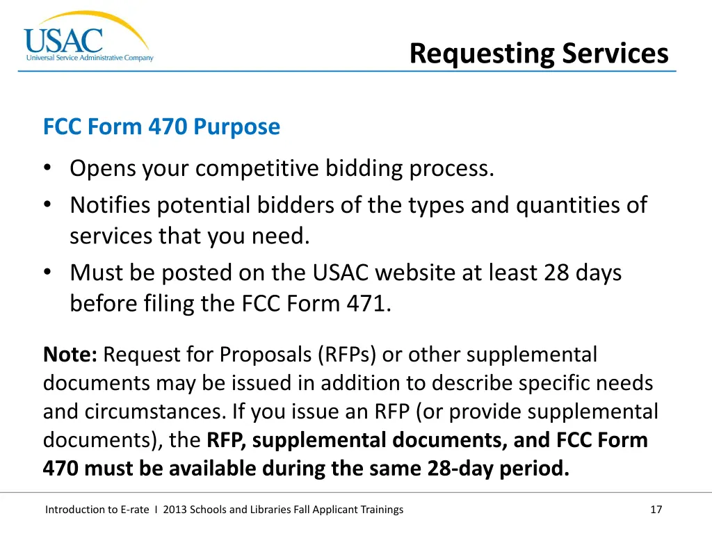 requesting services