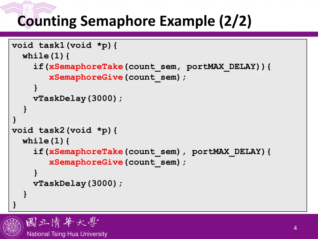 counting semaphore example 2 2