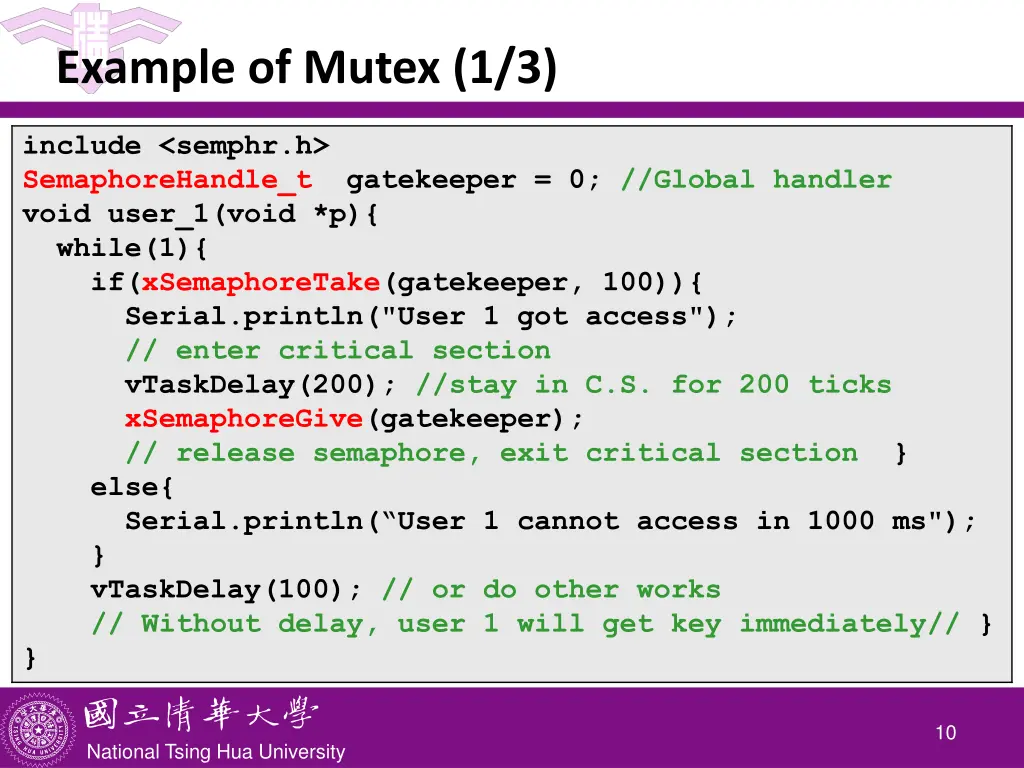 example of mutex 1 3