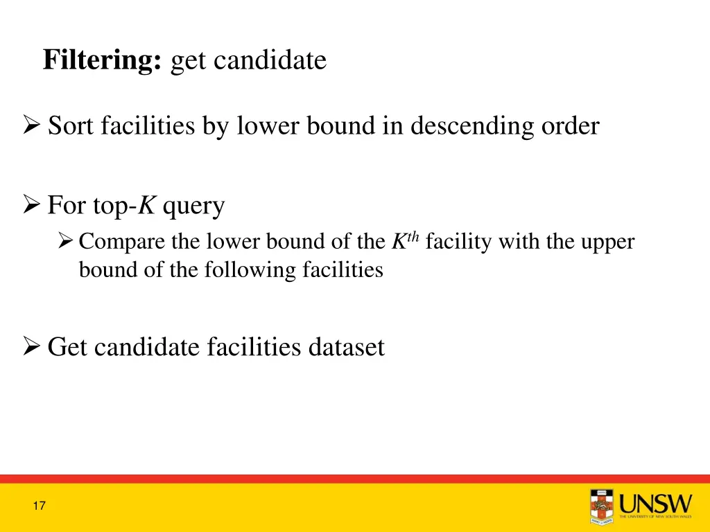filtering get candidate