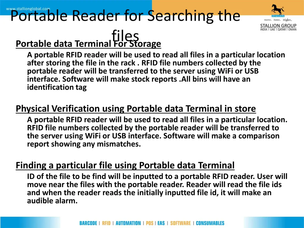 portable reader for searching the files portable