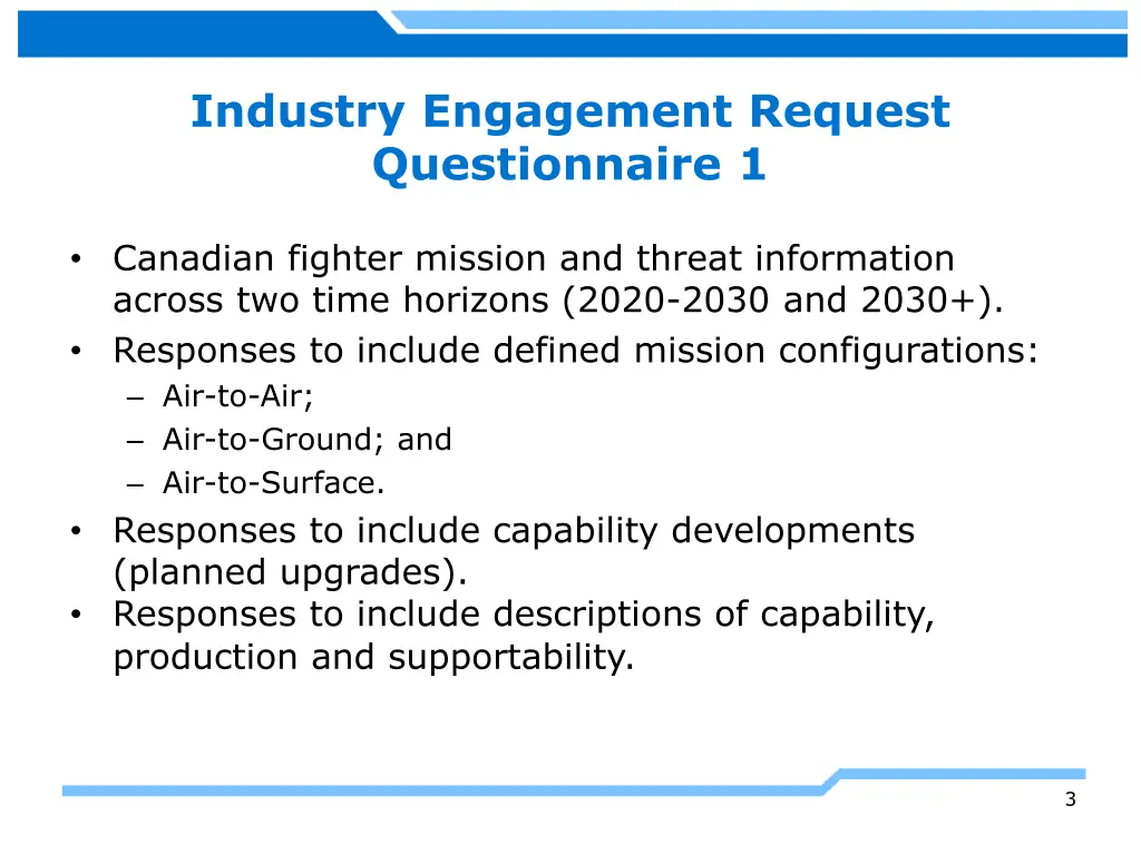 industry engagement request questionnaire 1