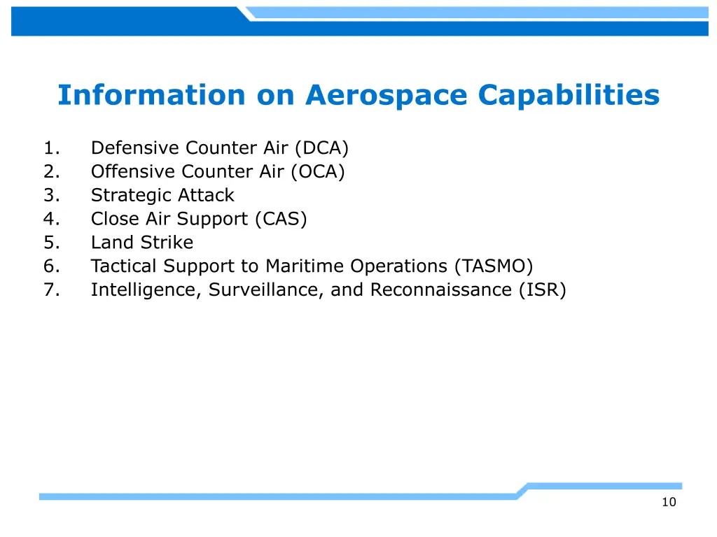 information on aerospace capabilities