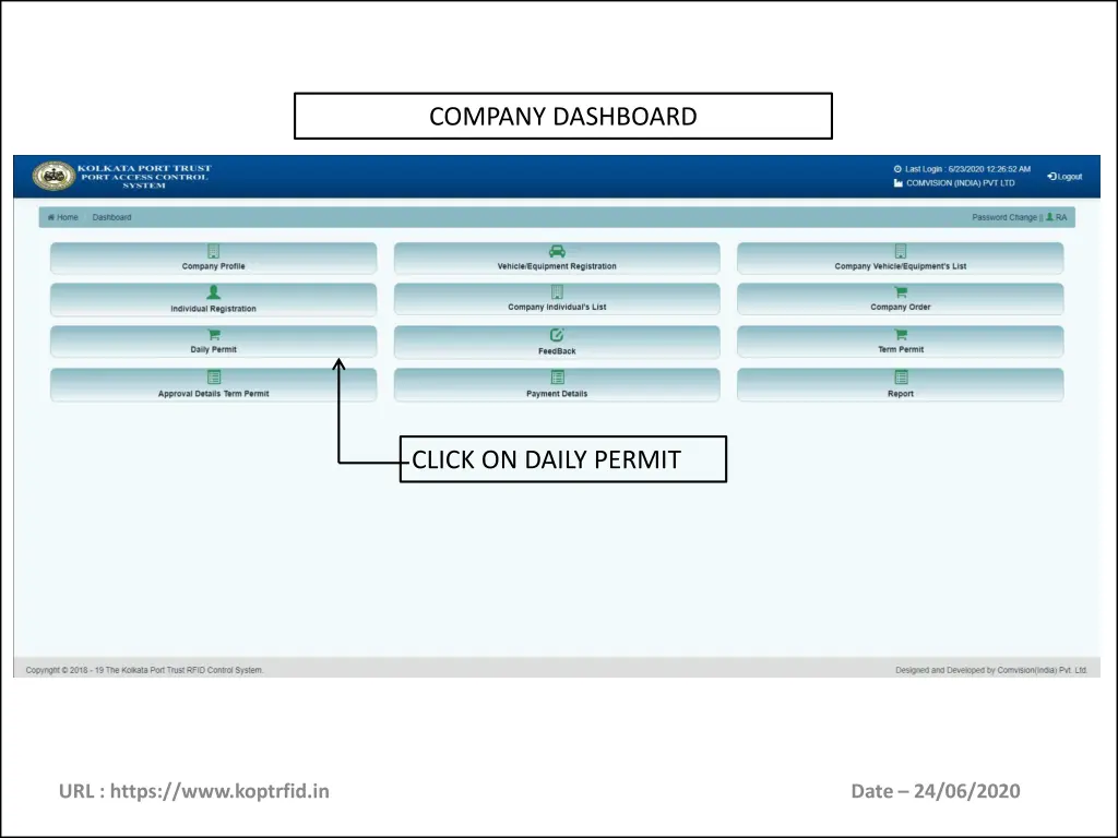 company dashboard