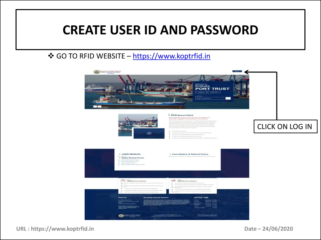 create user id and password
