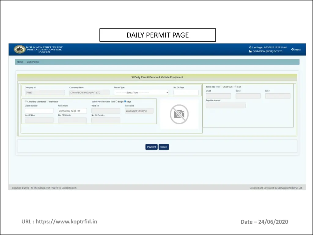 daily permit page