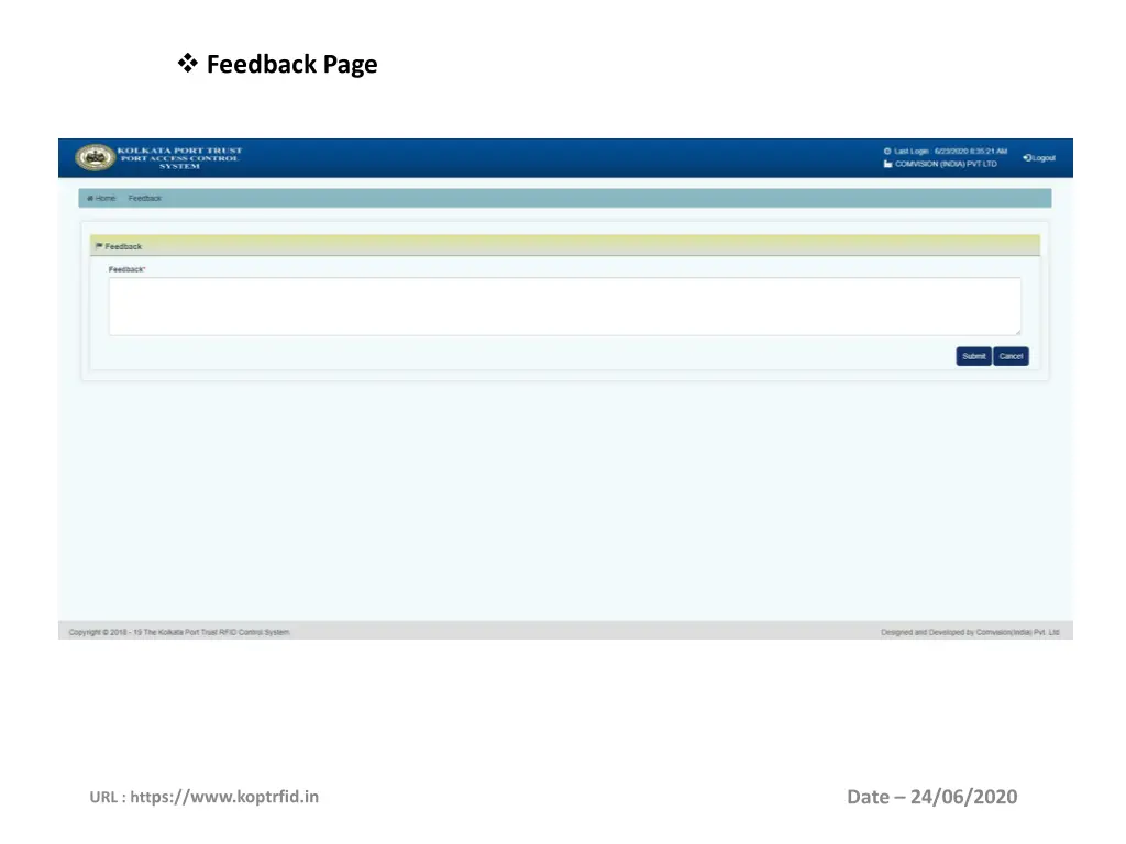 feedback page