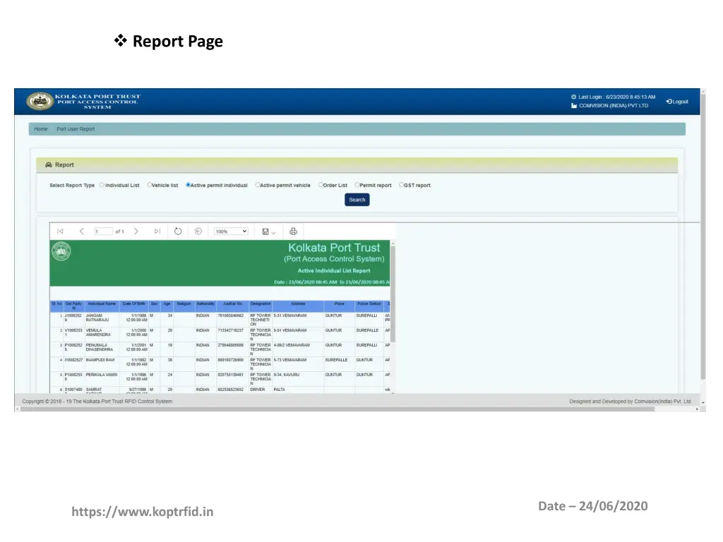 report page