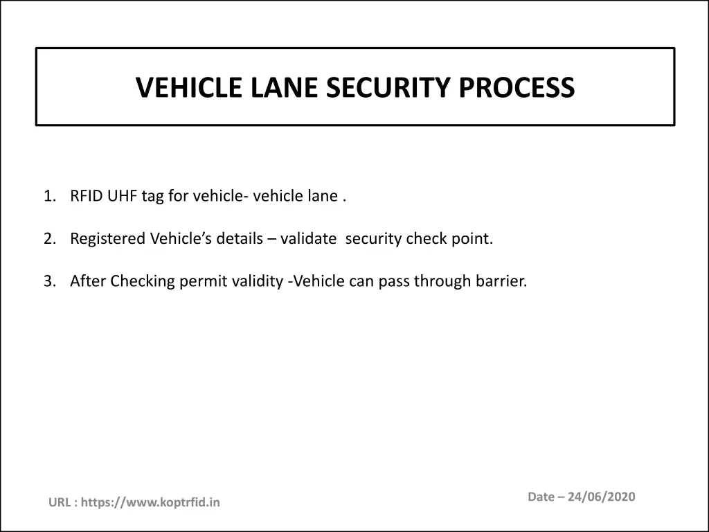 vehicle lane security process
