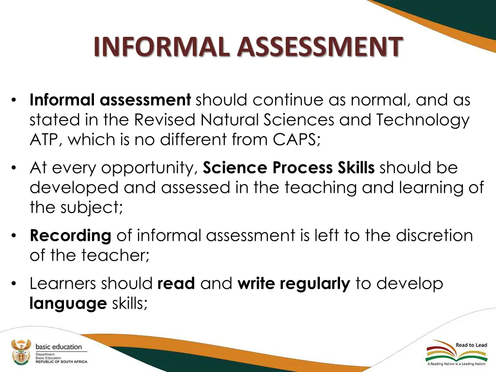 informal assessment