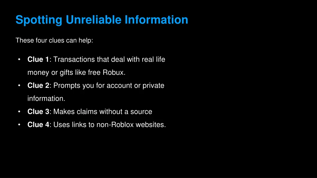 spotting unreliable information