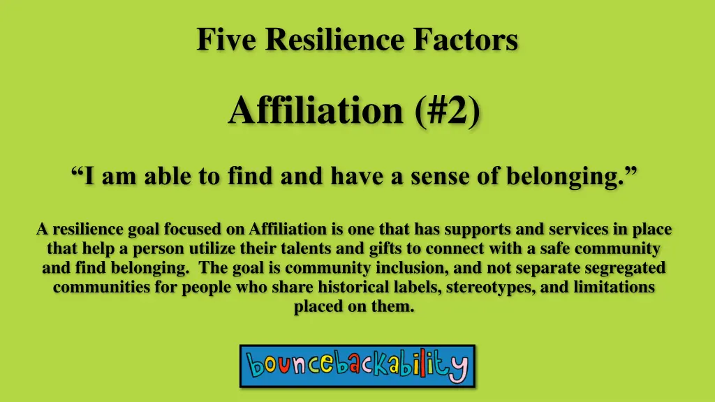 five resilience factors
