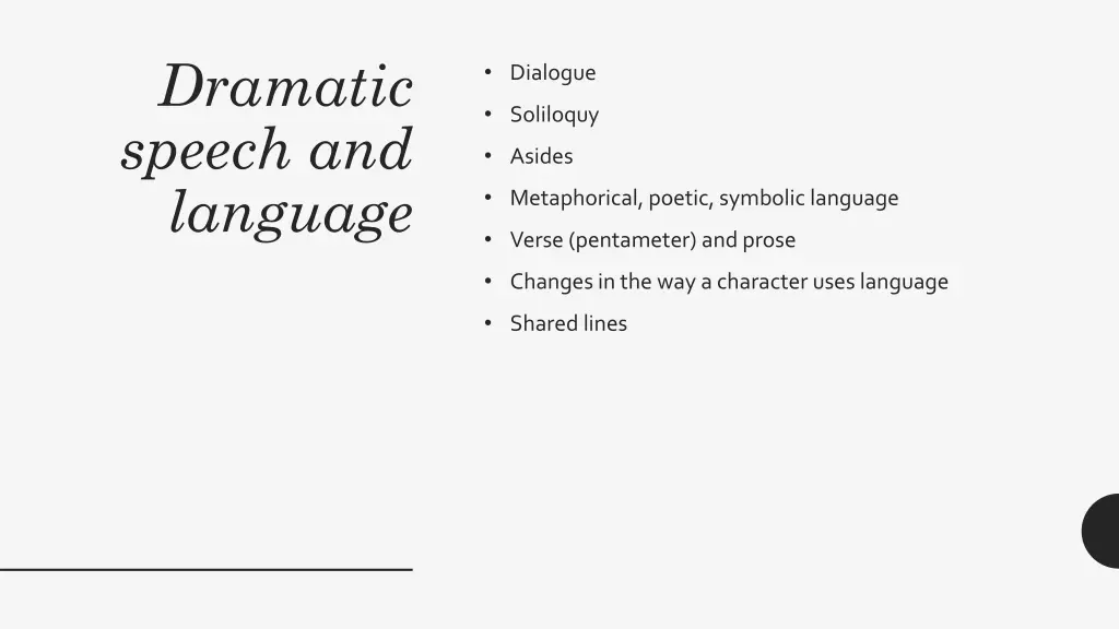 dramatic speech and language