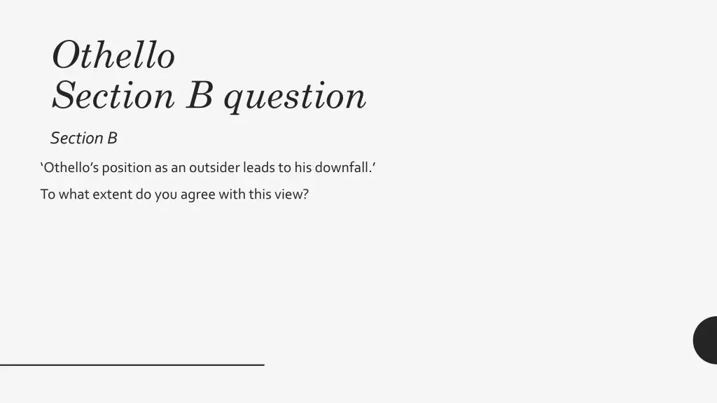othello section b question