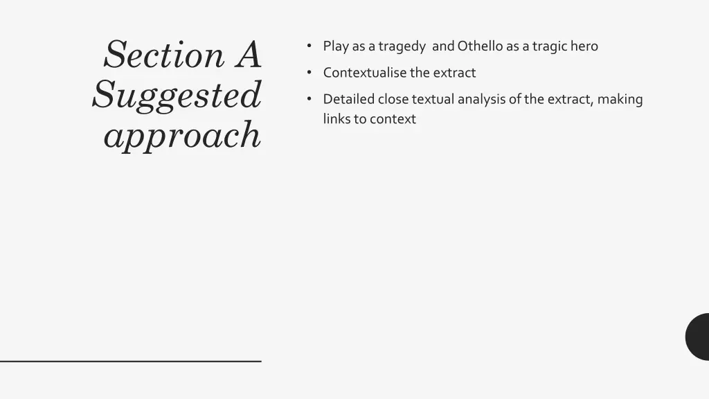 section a suggested approach