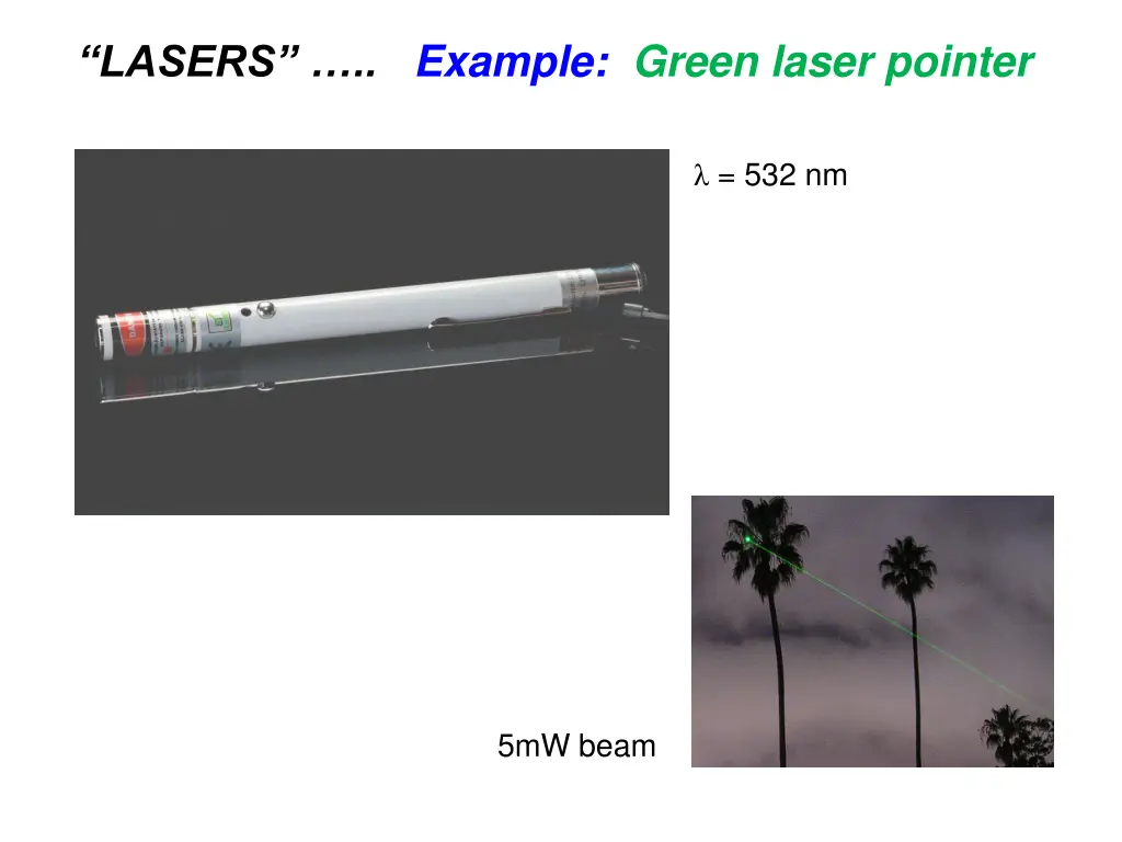 lasers example green laser pointer