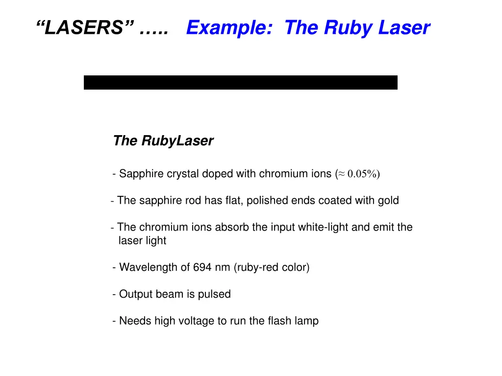 lasers example the ruby laser