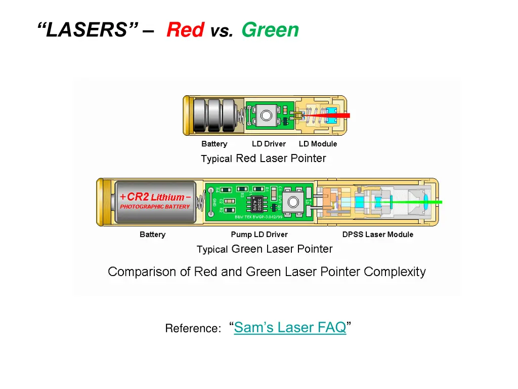 lasers red vs green