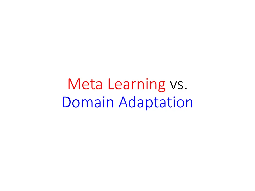 meta learning vs domain adaptation