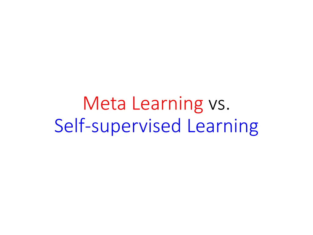 meta learning vs self supervised learning