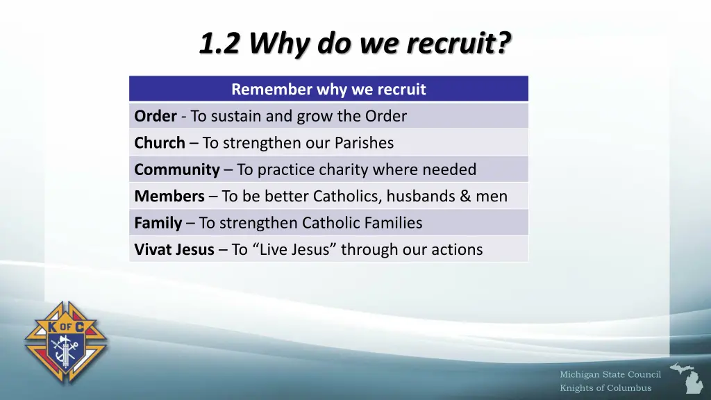 1 2 why do we recruit