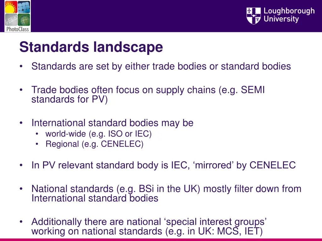 standards landscape
