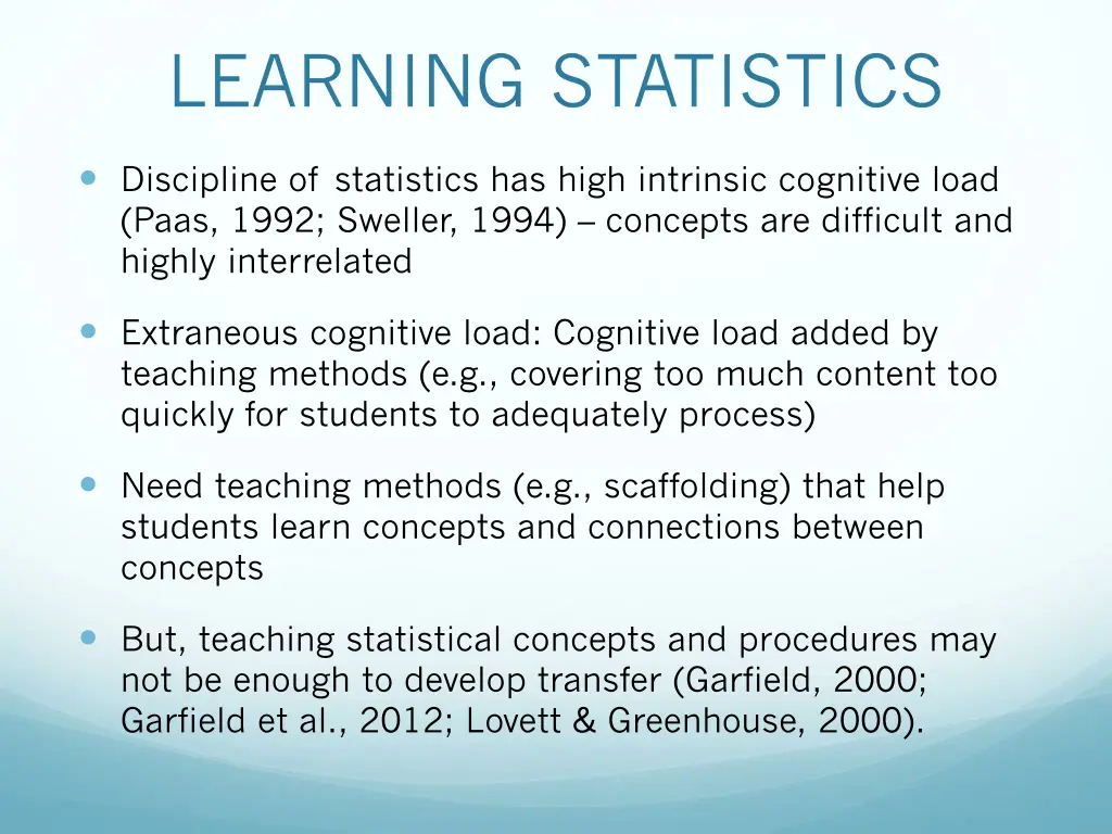 learning statistics