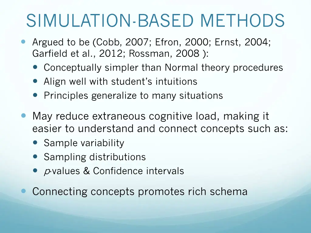 simulation based methods