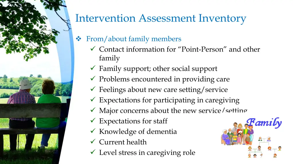 intervention assessment inventory